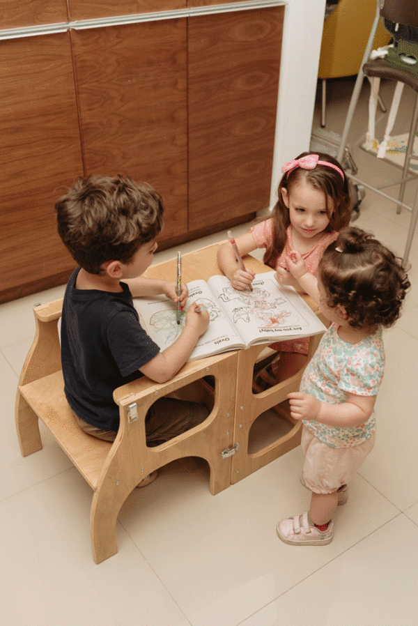 Torre mesa montessori para niños de 18 meses a 5 años